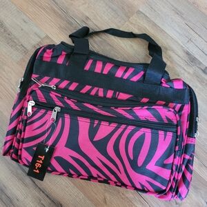 Boutique Pink and Black Zebra Duffel Bag